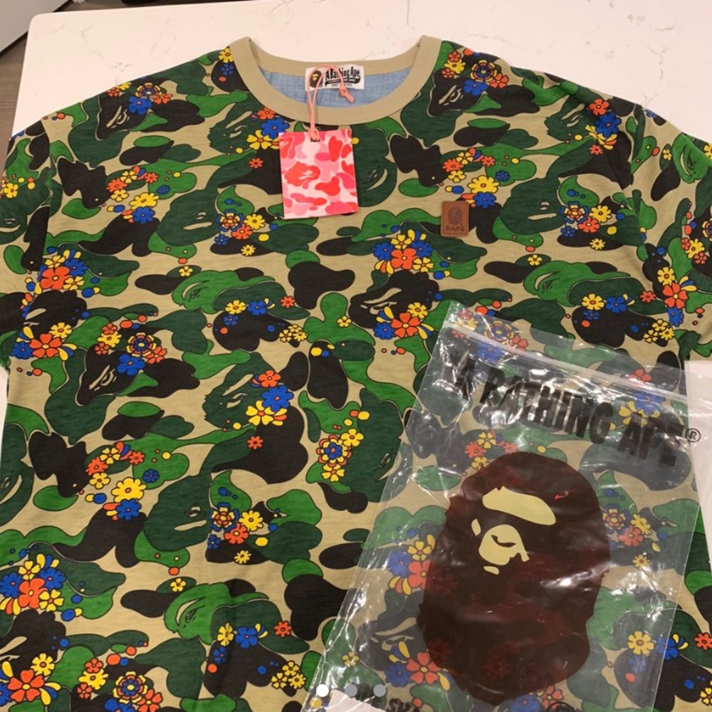 RARE BAPE floral camo tshirt